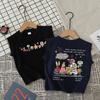 Boys Summer Cotton Cartoon Tank Top Sleeveless T Shirt For Kids Stylish Casual Vest Outerwear