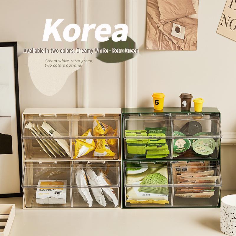 Tea Bag & Lip Glaze Organizer: Dustproof Desktop Storage Box for Office or Pantry