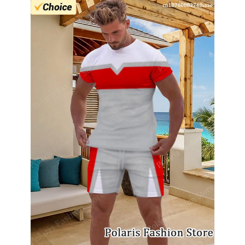 

2024 летний спортивный костюм для мужчин с коротким рукавом, комплект из 2 предметов в стиле ретро, спортивная одежда, спортивная одежда, тренировочная форма для фитнеса 6XL