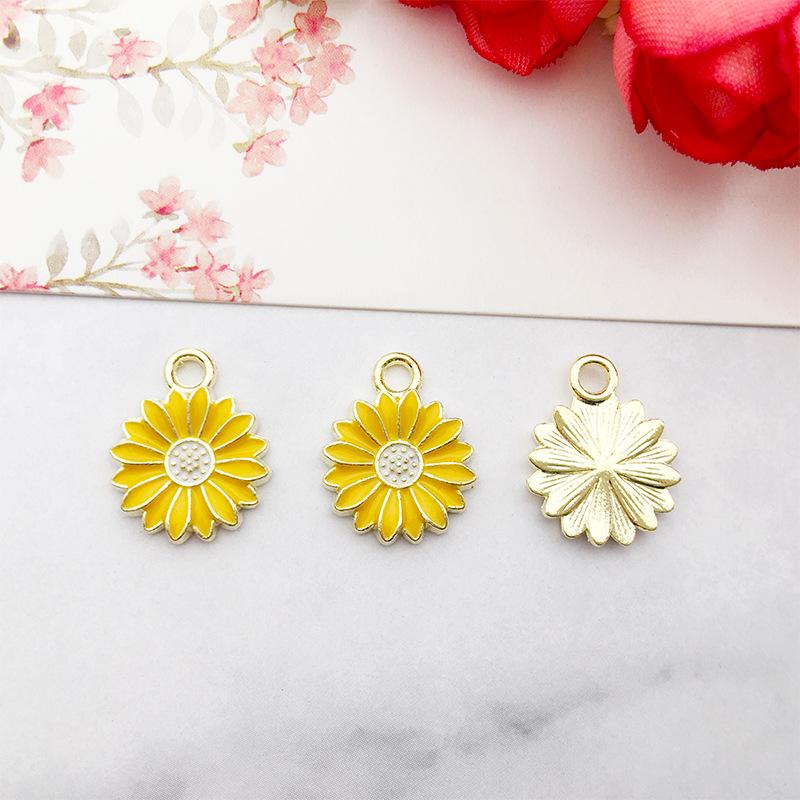 Alloy Flower Petal Jewelry Accessories: DIY Earrings, Phone Chain, Oil Drip Pendant