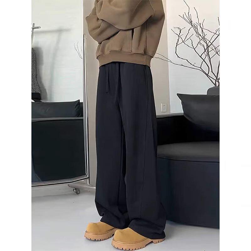 

Чоловічі чорні оксамитові широкі спортивні штани: Повсякденна спортивна драпірування осінь/зима 3XL