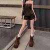 Niche Korean version of velvet thickened snow boots women's autumn and winter warm lamb wool cotton boots non-slip short wool boots