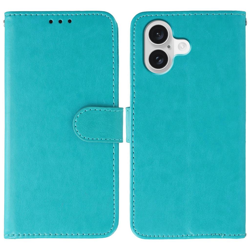 For iPhone 17 Case PU Leather Flip Wallet Phone Cover with Strap