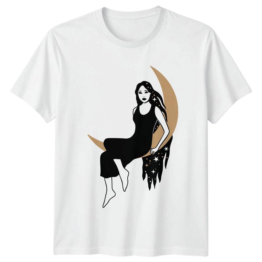 Celestial Goddess Sitting On Unisexs TShirt Moon Goddess Spirituality Birthday S