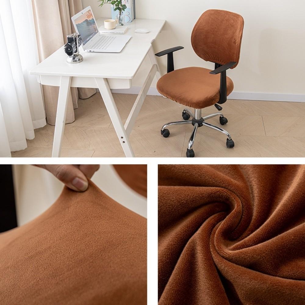 2pcs Set New Stretch Elastic Computer Chair Cover Breathable Washable Office Chair Slipcover Velvet Seat Slipcover Universal Fit