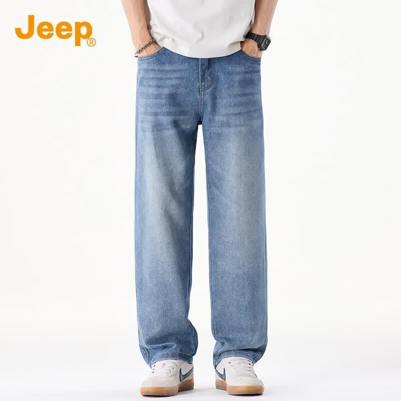 JEEP Men's Premium Tencel Blend Loose Straight Jeans