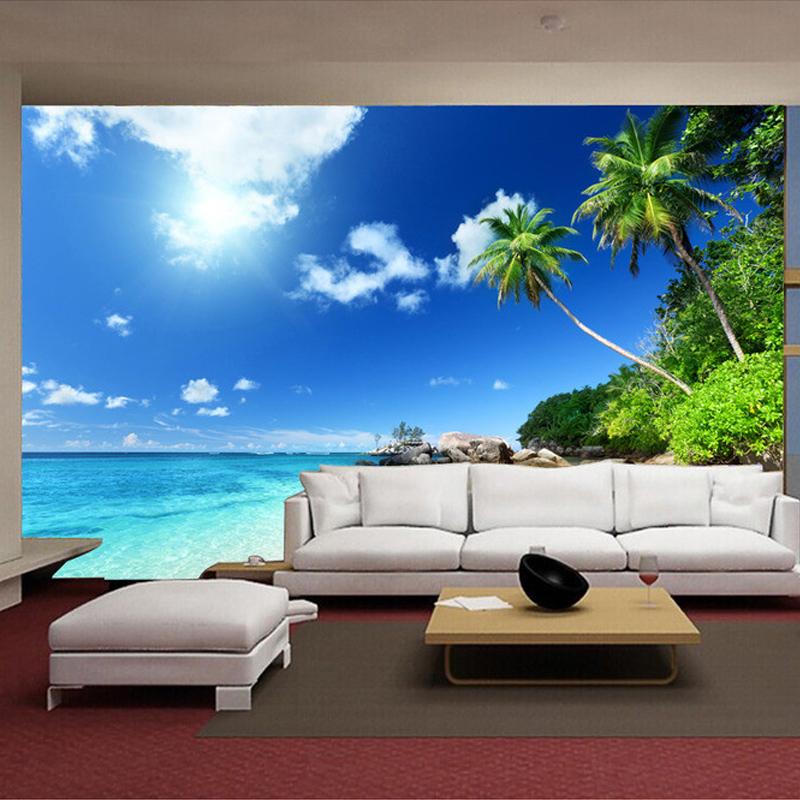 Schöne Küstenlandschaft 3D-Wandbild Tapete Wohnzimmer Thema Hotel Hintergrund Wandgemälde