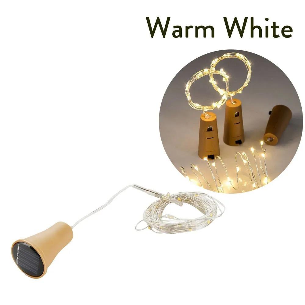

6pcs Solar Wine Bottle Lights, 20 LED Waterproof Copper Cork Shaped Lights Firefly String Lights for DIY Wedding Party Outdoor 20M+20LED -- 1PC теплый белый