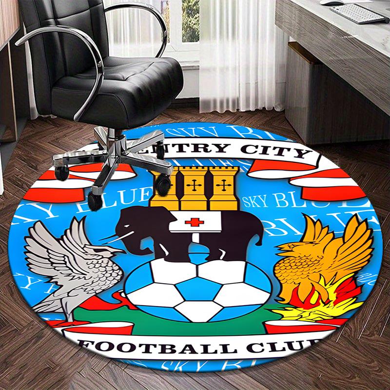 1PC round rug Newcastle United Crest Printed Round Area Rug ,Rug For Home Office, Round Chair Rug, Decorative Carpet Fan gifts Christmas gift