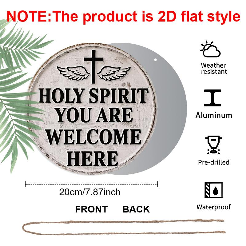 

2D Flat 1pc Holy Spirit Christian Aluminium Plaque, Cross and Wings Wall Signs, Home Decor, Church Decor, Prayer Room Decor, Perfect Gift for 7.87×7.87inch