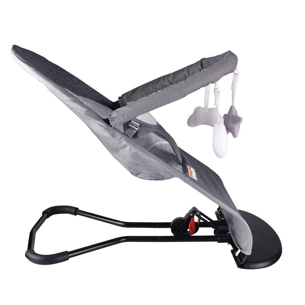 Portable Baby Bouncer, Foldable Baby Rocker Chair, Infant Soothing Seat with 3 Adjustable Recline Angles, Detachable