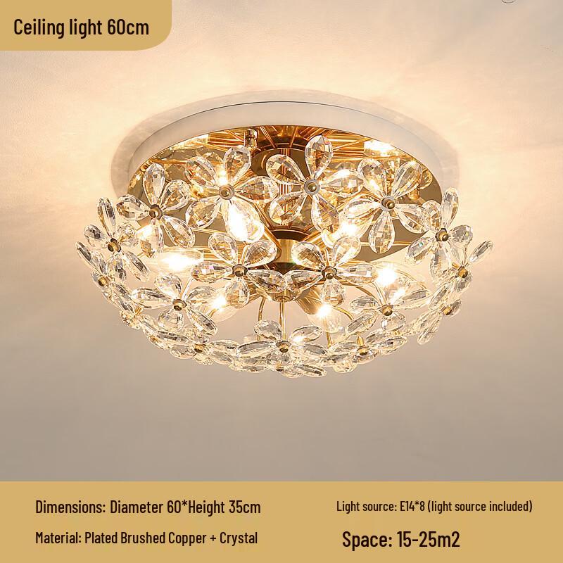 Crystal Flower Ceiling Lamp