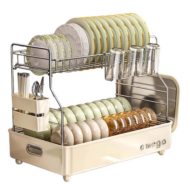 Yingbai Double-Tier Aluminum Countertop Dish Drying Rack