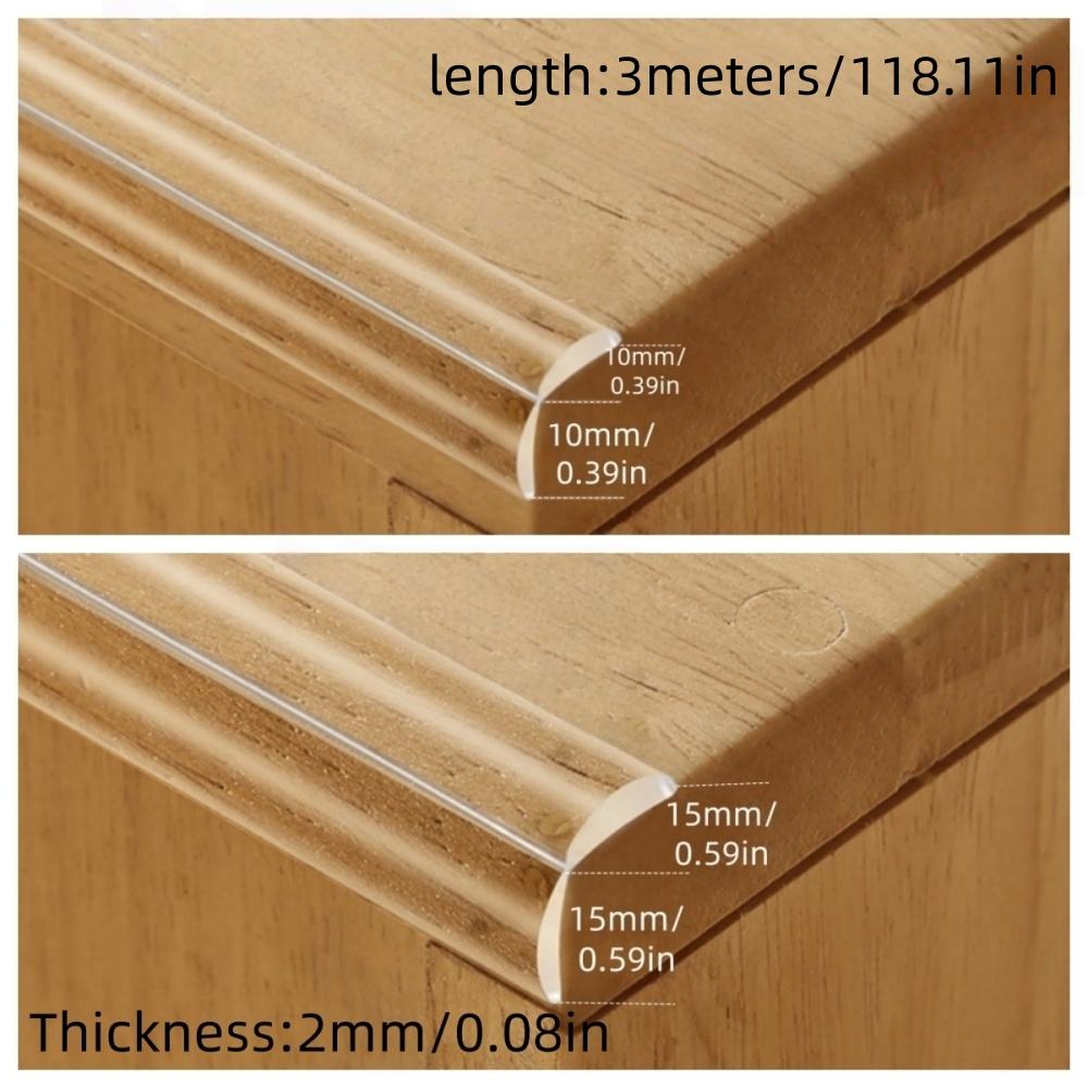 1PC 3metersX2cm/3cm Self Adhesive Collision Proof Soft Bumper Transparent PVC Protection Table Edge Guard Protector Strip