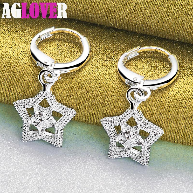 Bijuterii cercei cu picătură stea din argint 925