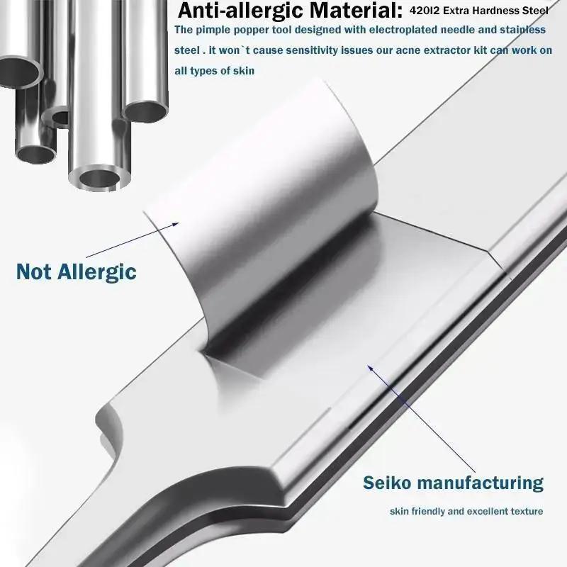 11 ks pinzeta na zarostlé chloupky, akné, jehly na odstraňování černých teček, černé tečky, čistič pórů, hloubkové čištění, nástroje pro péči o pleť obličeje