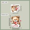 Valentine‘s Day Cute Bear with Love Heart Toilet Seat Sticker Bathroom Decor Removable Waterproof Decal