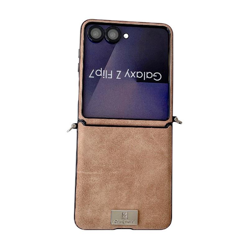 Samsung Z Flip7 Sheepskin Texture Case - Drop-Proof, Anti-Scratch PC with Anti-Lost Lanyard