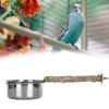 Parrots Stainless Steel Feeding Cups with Clamp Holder Birds Water Food Bowl Stand