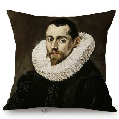 El Graco Famous Oil Painting Jesus Virgin Maria Christian Art Religion Church Decoration Sofa Pillow Case Linen Cushion Cover