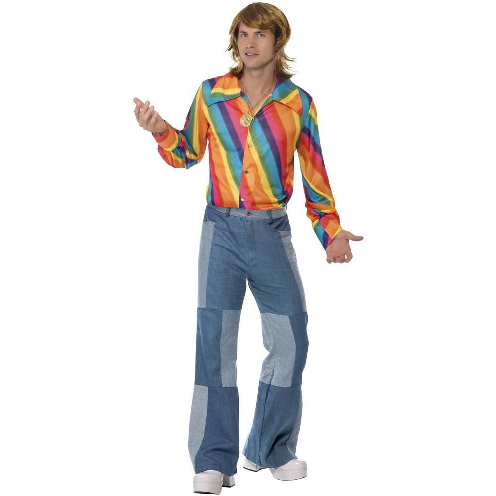 Smiffys Unisex Adult 1970s Rainbow Shirt