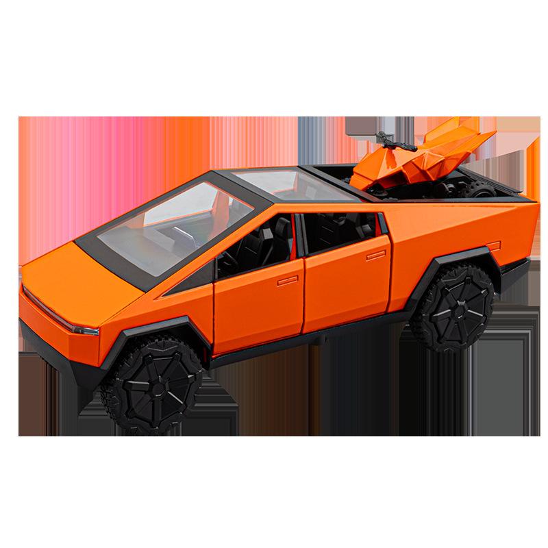 1:32 Tesla Cybertruck Alloy Die-Cast Model Car with Pull-Back Action, Sound and Light Effects - Simulation Toy for Boys