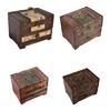 Traditional Chinese Wooden Jewelry Box with Mirror and Drawer Elegant Earrings and Small Trinkets Holder for Women