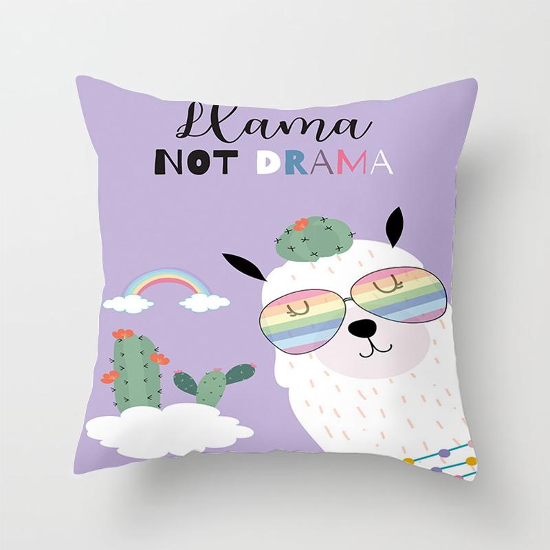 Милая декоративная подушка с рисунком альпаки наволочка чехол для диванной подушки декоративная подушка для детской комнаты украшение для дома наволочка 40x40cm 644₽