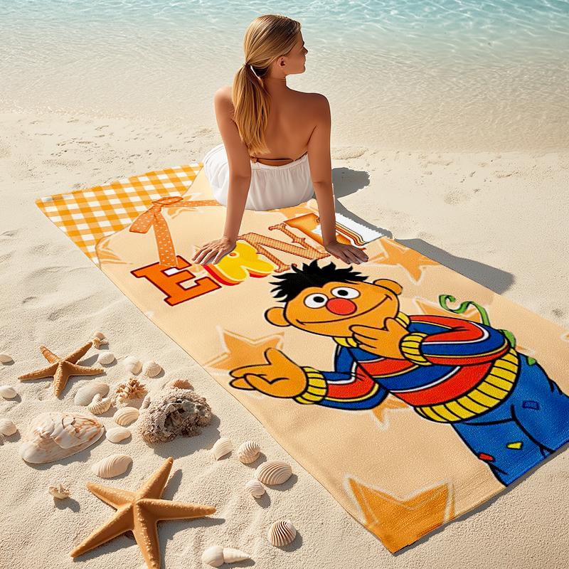 Sesame Street beach towel Outdoor camping Beach towel for vacation swim Outdoor pool Absorbent bath towel