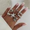 Ingemark  8pcs/set Bohemian Starfish Scallop Open Ring for Women Elegant Imitation Pearl Irregular Knuckle Ring 2026 New Jewelry