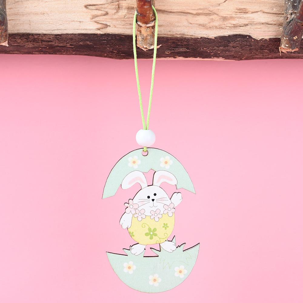 Easter Wooden Enchanting Hanging Decorations Including Cute Rabbit And Designs Chick