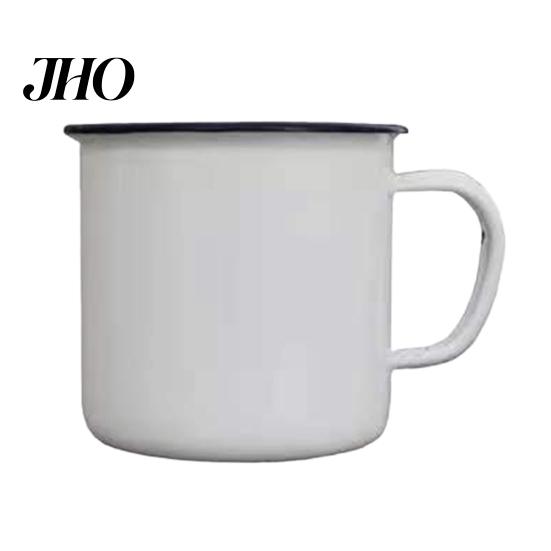 Kitchen Cup 120/240/350/500ML Vintage Enamel Mug with Handle Heat-resistant Large Capacity Tea Milk Water Coffee Drinking Retro Decoration 1960s Style