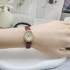 Exquisite Retro Women's Rhinestone Leather Strap Oval Quartz Watch