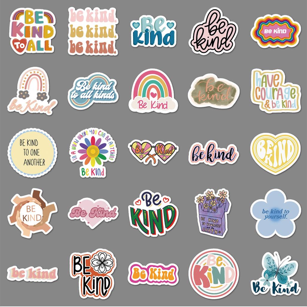 50 Przyjaznych Psychologicznych Naklejek Graffiti Bądź Uprzejmy Angielskie Dekoracyjne Etui na Telefon Komórkowy Kubek na Wodę Naklejki DIY