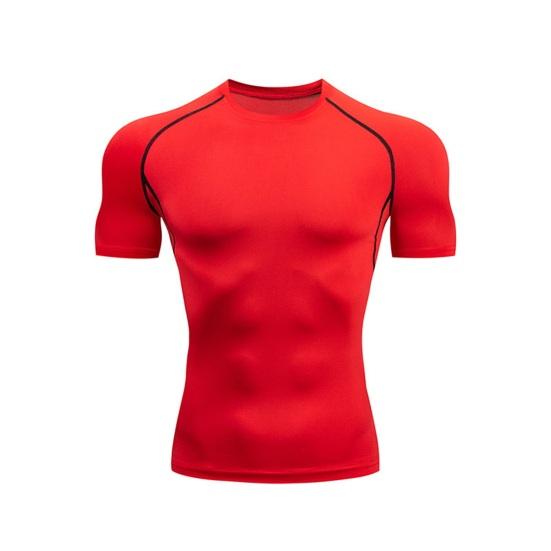 

Yousheng Men Gym Muscle Tee Crew Neck Tight Fit Athletic T-shirt Breathable Shaping T-shirt for Gym Sports Outdoor Exercise Fitness M