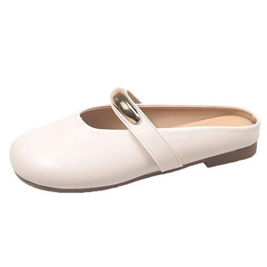 French temperament shallow single shoes women's summer 2025 new Mary Jane soft-soled Doudou shoes one pedal bag head half slippers