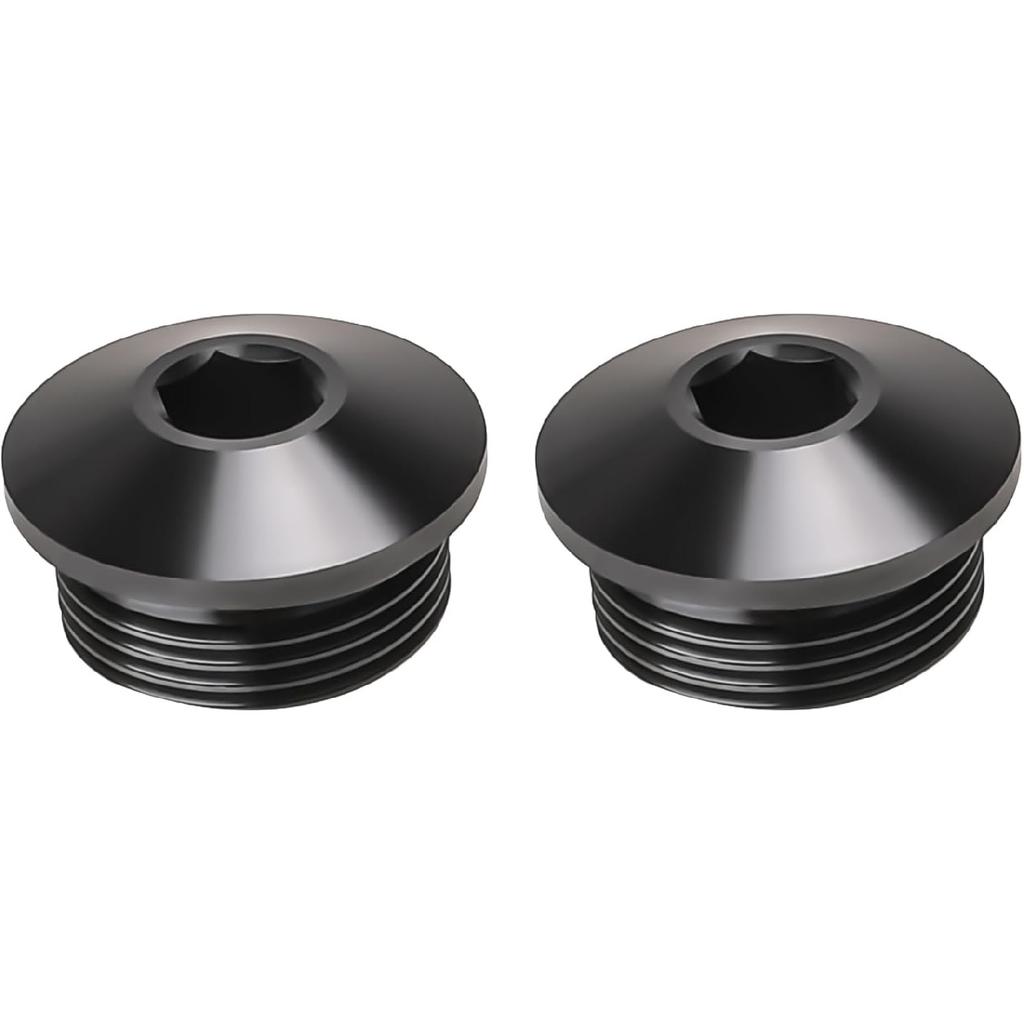 3AN Male Hex Socket Plug ORB Port with O Ring Fitting Adapter Aluminum Black, Pack of 2