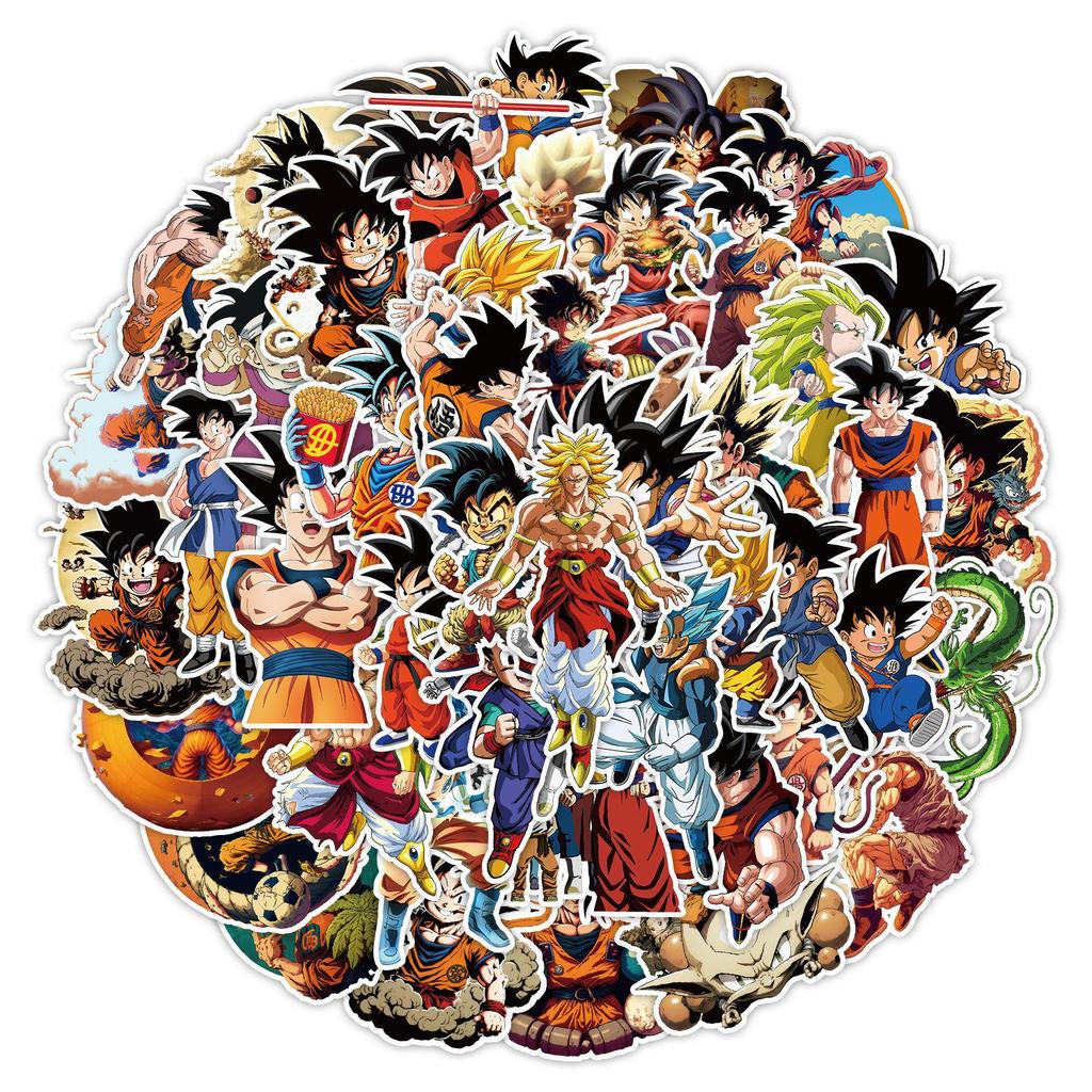 Dragon Ball & One Piece Waterproof Graffiti Stickers - 50/100 Pack for Phone, Fridge, Luggage, Notebook & Journal Decoration