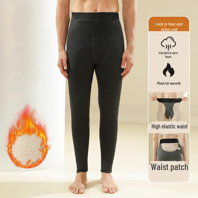 Herren Dicke Herbst Winddichte Wollhose, Doppellagig mit Samt, Extra Dick für Kaltes Nordostwetter