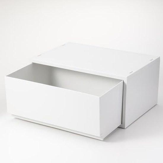 Muji Recycled Polypropylene Small Storage Case Wide Large White Gray Approximately Width 37 Depth 26 Height 17.5 cm