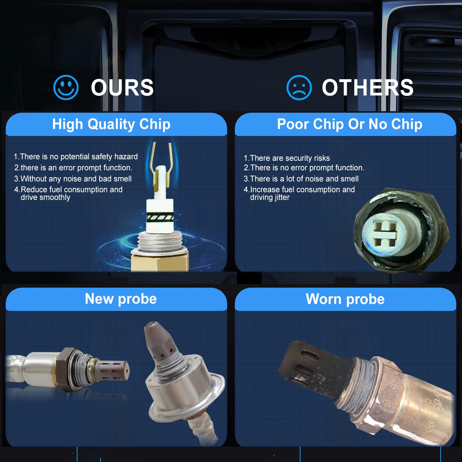 2Pc 234-9124 234-4350 Oxygen Sensor Compatible with Honda Civic 2011 2010 2009 2008 2007 1.8L Gas Engine Upstream Downstream O2 Sensor, Replace