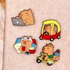 Cuteness Capybara Brooch Lovely Animal Pin Stylish Party Badge Metal Texture for Party Dress Up and Present Giving