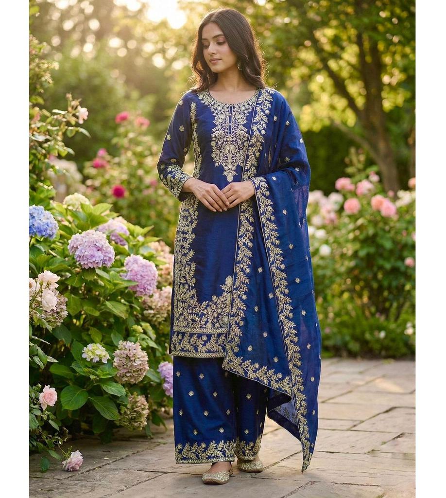 Indian Bollywood Salwar Kameez Palazzo Set Women Designer Gmy Silk Salwar Suit Dress