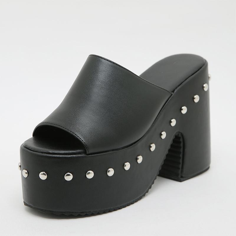 Newest Designer Women's Slippers for Large-sized Women Wear Slippers of Size 34-43 Summer 12cm Thick-bottomed Zapatos Mujer