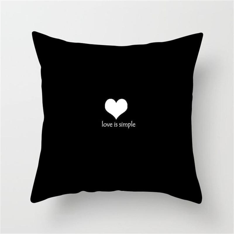 Black and White Simple Geometric Line Printing Pattern Cushion Cover Home Living Room Sofa Decoration Pillow Pillow Cover