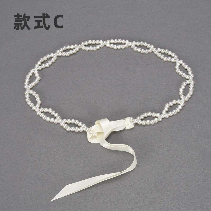 

Жемчужная цепочка на талию Женское платье Рубашка Женский пояс с бахромой из ленты