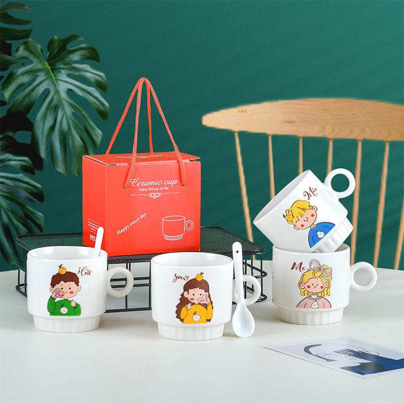 Ceramic Cup Gift Box Set Coffee Cup Creative Event Promotional Gifts Holiday Cup Souvenir