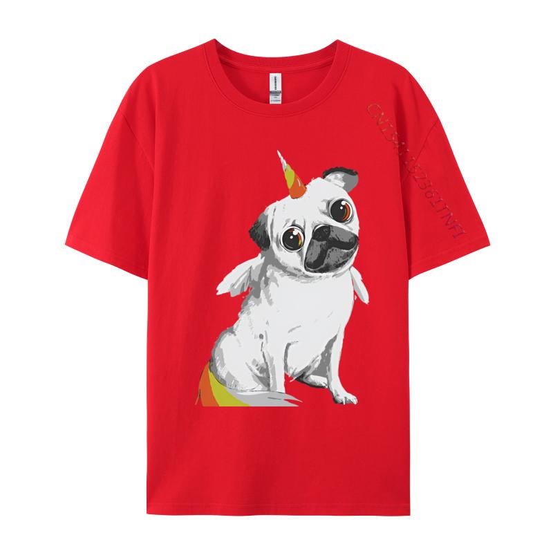 Pug Unicorn Vintage Tshirt Graphic Print Tops Men Hip Hop Tee Clothes T Shirt Graphic T Shirts Men Oversized