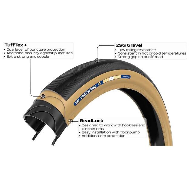 Бескамерная гравийная шина Panaracer Gravelking+ Tubeless 700C x 40