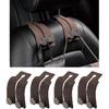 KINIVA Car Seat Headrest Storage Hooks, Set Of 4, Suede PU Leather, Double Hooks (Brown-4 Pack)